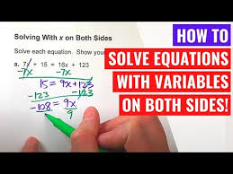 Solving Algebra Equations With X On