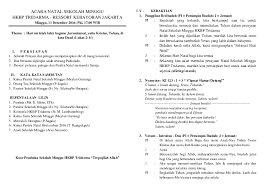 Download as docx, pdf, txt or read online from scribd. Doc Acara Natal Sekolah Minggu Hkbp Tridarma Ressort Kebayoran Jakarta Mita Tampubolon Academia Edu
