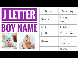 j letter baby boy name baby boy name