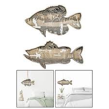 Retro Wooden Fish Wall Hanging Home