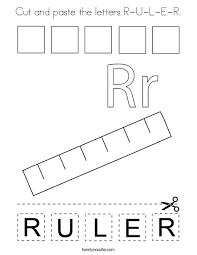 What the ruler is needed for, how to use it and what. Cut And Paste The Letters R U L E R Coloring Page Twisty Noodle