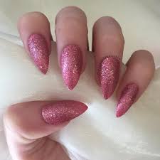 blush pink glitter sti nails glue