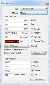 help flow size calculator autodesk