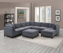 chenille ash grey large sectional sofa