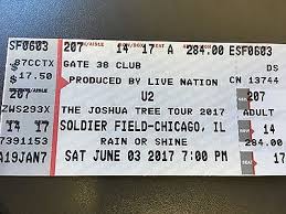 Tickets U2 Ticket Soldier Field Sat 6 3 17 Great Seat