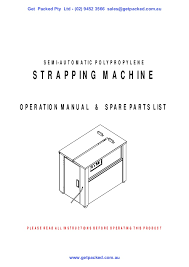 Strapping Machine Manual