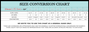 International Size Conversion Chart Equipt For Play