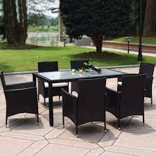 harrier rattan dining table chair set