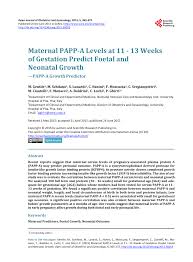 Pdf Maternal Papp A Levels At 11 13 Weeks Of Gestation