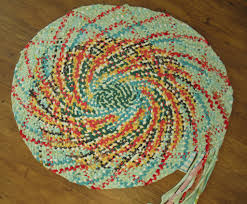 flourishing palms spiral braided rag rug