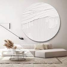 White Abstract Wall Art White Circle