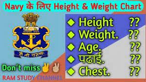 indian navy height weight chart