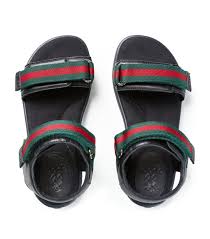 gucci kids black leather sandals