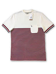 Original Penguin Condor T Shirt In White And Red Stripe
