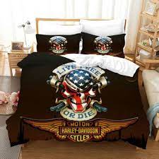 3d Motor Letters Cycles Bedding Set