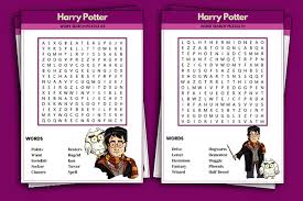 free printable harry potter word search