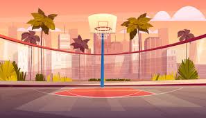 vector cartoon background of basketball