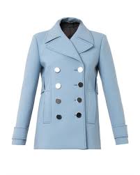 Gucci Neoprenewool Pea Coat In Blue Lyst