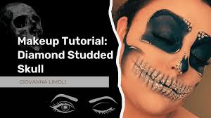 makeup tutorial diamond studded skull