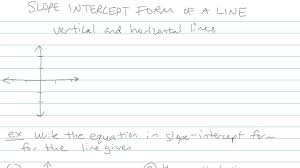 Slope Intercept Form Of A Line