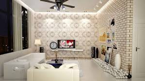 modern wallpaper design in living room