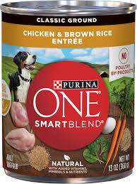 Purina One Smartblend Classic Ground Chicken Brown Rice Entree Adult Canned Dog Food 13 Oz Case Of 12