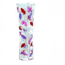murano glass vase pink purple red
