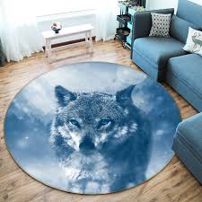 3d blue wolf c94 non slip rug