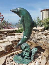 Bronze Dolphin Fountain Statue