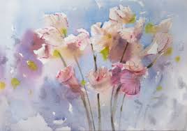 sweet pea flowers painting by
