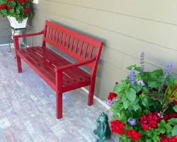 Red Bench Porch Decorating