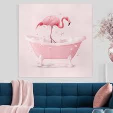 badewannen flamingo leinwandbild wallart