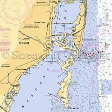 Florida Miami Miami Beach Nautical Chart Decor
