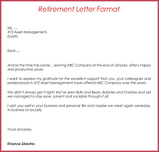 Retirement Letter Sample Samples Examples Formats Writing Guide