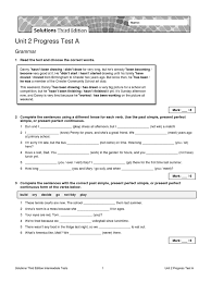 Solutions Test Unit 2 A | PDF | Grammar | Linguistics