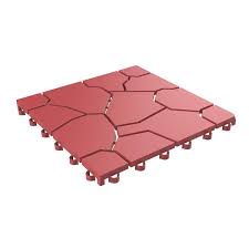 Deck Tile Flooring In Brick Red