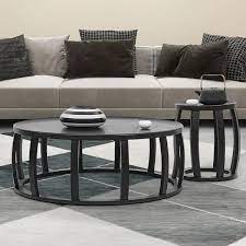 Black Round Coffee Table Set With