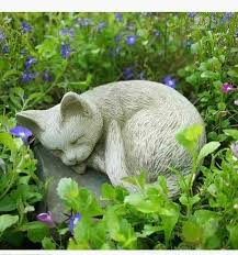 Sleeping Cat Stone Statue Garden