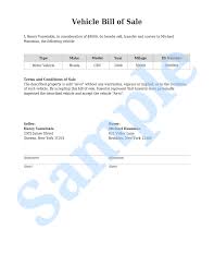 Vehicle Bill Of Sale Form Pros