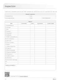 Supervisors must coordinate with the office of employee engagement and other appropriate offices to o adp onboarding and background check: Weekly Site Inspection Checklist Template Download Printable Pdf Templateroller