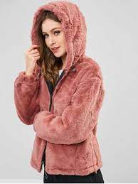 Hooded Plush Winter Faux Fur Coat