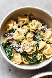 creamy tortellini with spinach and