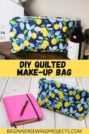 how to sew a lined makeup bag with