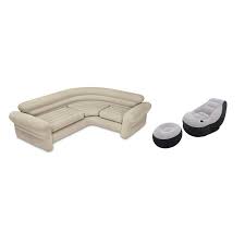 intex inflatable corner living room neutral sectional sofa lounge chair set