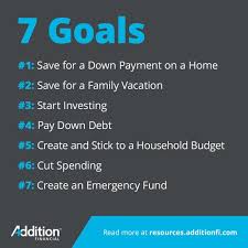 7 short term financial goals with