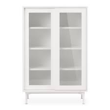 Bruce Storage Cabinet Metal Glass White