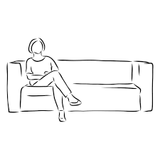 premium vector woman on the sofa