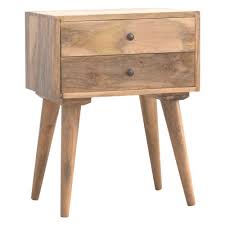 2 Drawer Solid Wood Bedside Table