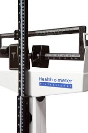 mechanical beam scale with height rod
