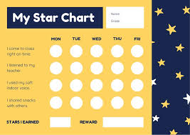 Yellow Navy Illustrated Stars Primary School Behaviour